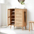 Hans Rattan Shoe Storage Cabinet, Oak - Miola