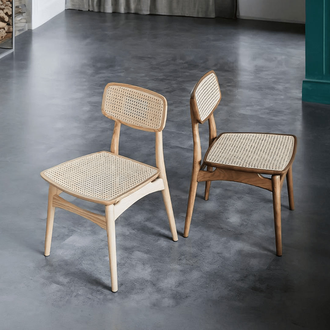 Hans Style Rattan Dining Chair, Light Oak - Miola