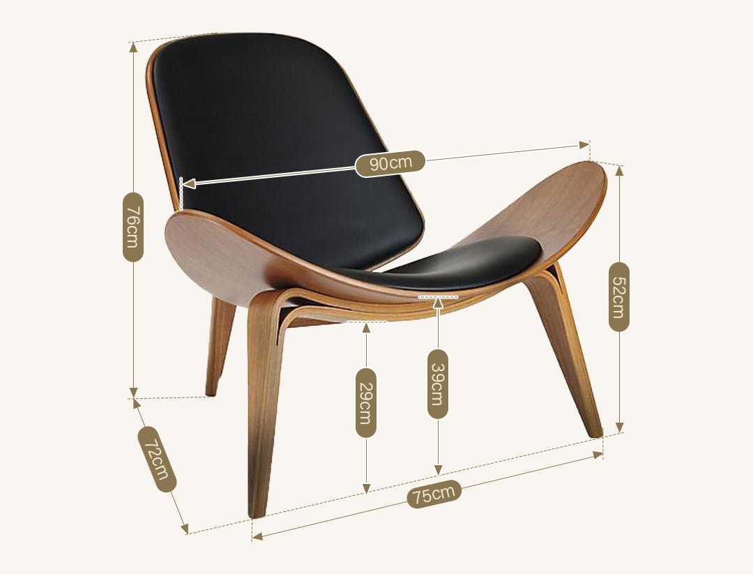 Hans Wegner CH07 Shell Chair, Walnut & Black - Miola