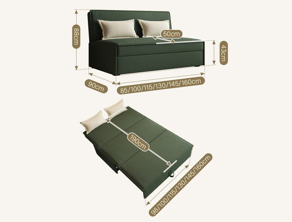 Haseeb Single Seater Sofa Bed, Two Seater Sofa Bed, Chenille - Miola