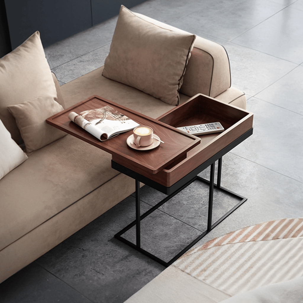 Hay Storage Side Table, Walnut - Miola