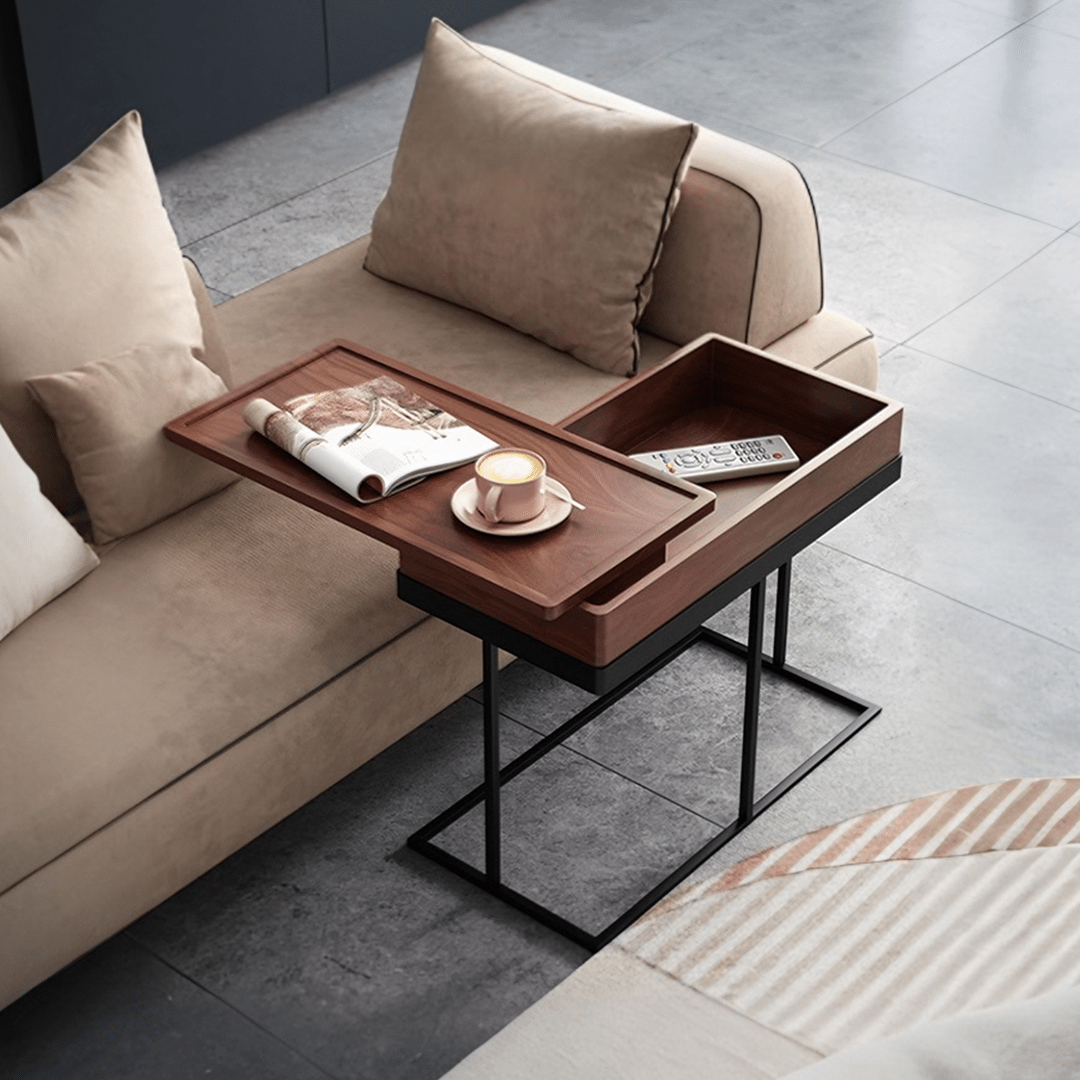 Hay Storage Side Table, Walnut - Miola