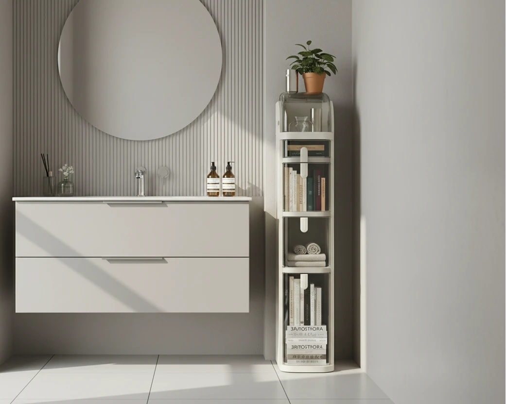 Bathroom Narrow Gap Storage Shelf Floor Cabinet