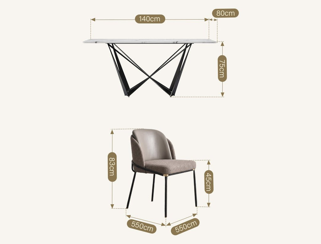 Helix Dining Table Set, Sintered Stone - Miola