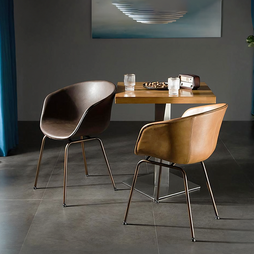 A Set of 2 Herron Dining Chairs, PU Leather