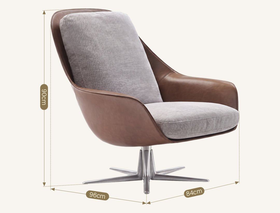 Herton Lounge Chair And Ottoman, Swivel Armchair - Miola