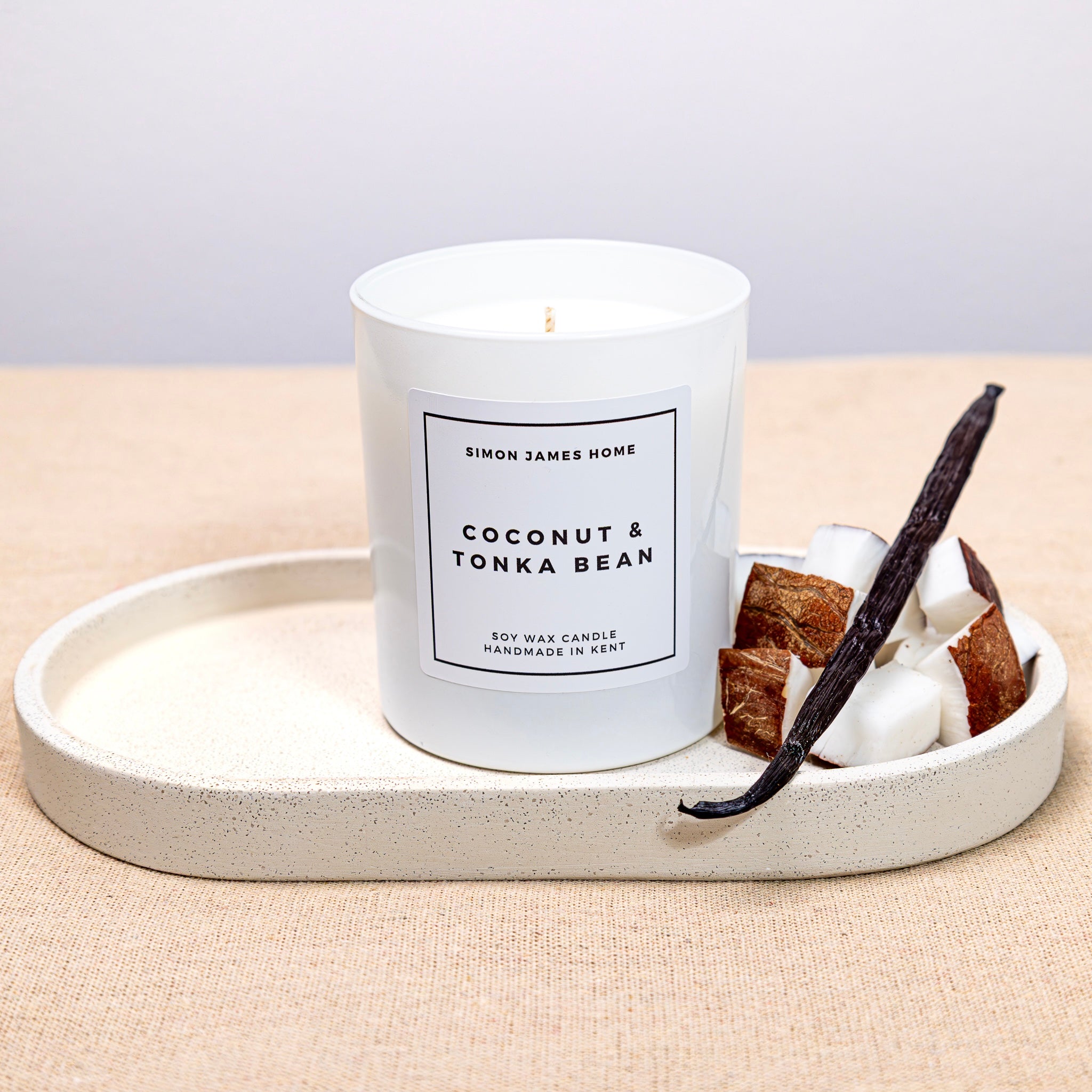 Coconut & Tonka Bean Candle - Handmade Soy Wax - Luxurious Coconut Candle