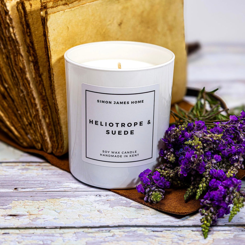 Heliotrope & Suede Candle - Handmade Soy Wax - Miola