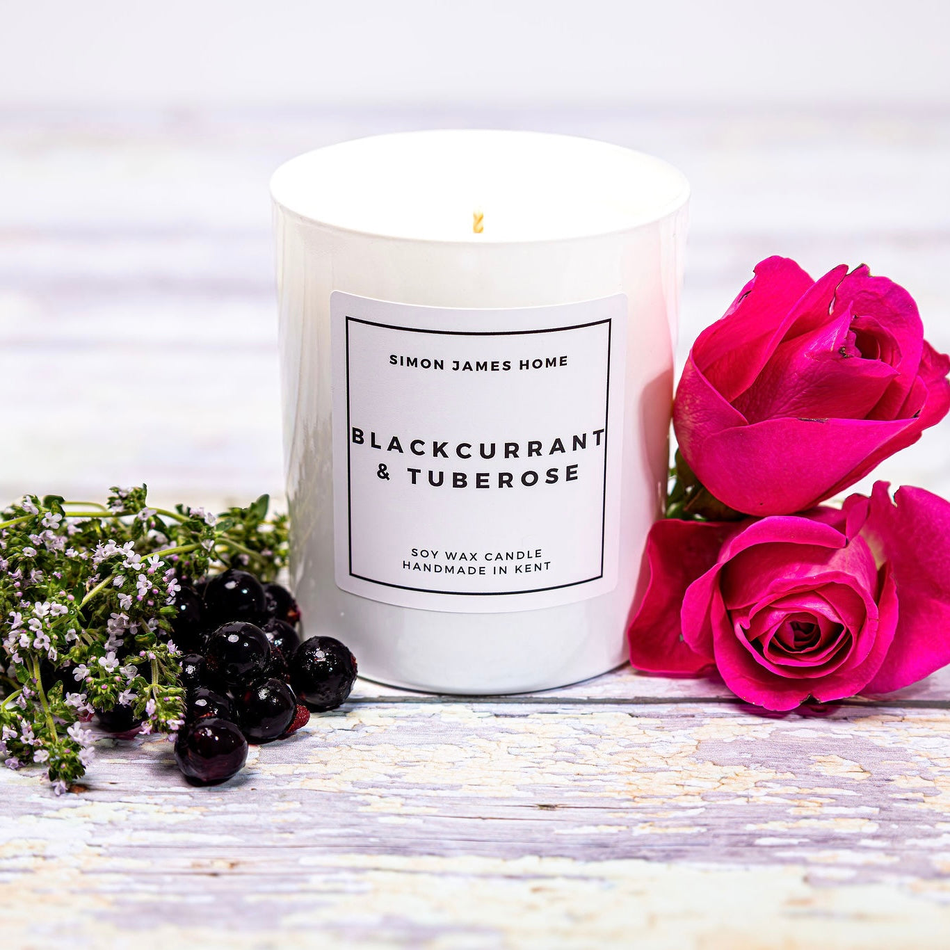 Blackcurrant & Tuberose Candle - Handmade, Soy Wax