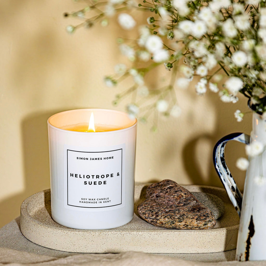 Heliotrope & Suede Candle - Handmade Soy Wax - Miola