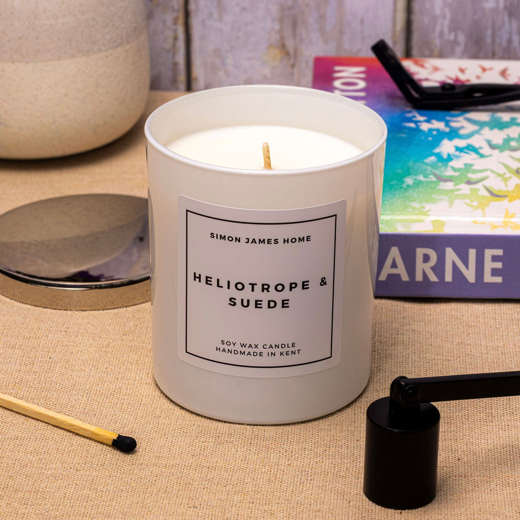 Heliotrope & Suede Candle - Handmade Soy Wax - Miola