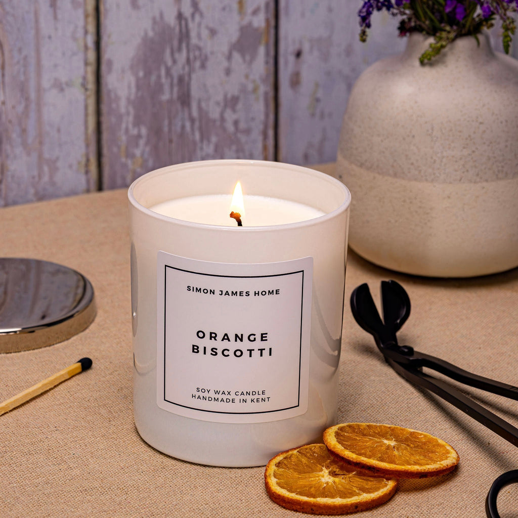Orange Biscotti Candle - Handmade Soy Wax - Miola