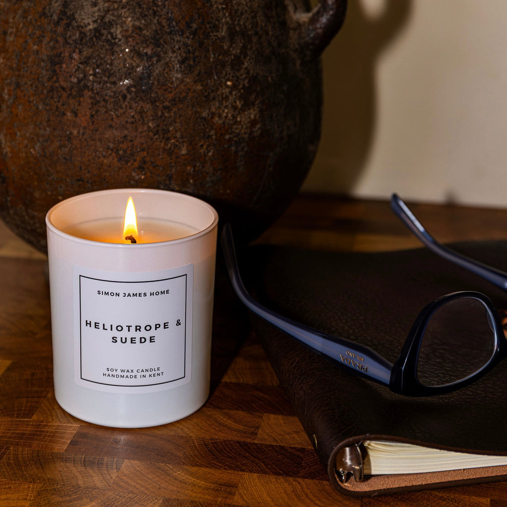 Heliotrope & Suede Candle - Handmade Soy Wax - Miola