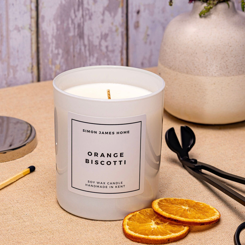 Orange Biscotti Candle - Handmade Soy Wax - Miola