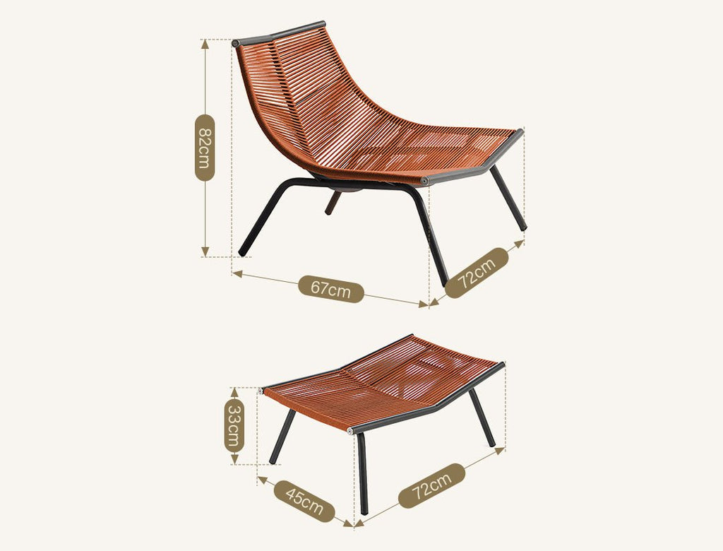Iqbal Outdoor Lounge Chair With Footstool - Miola