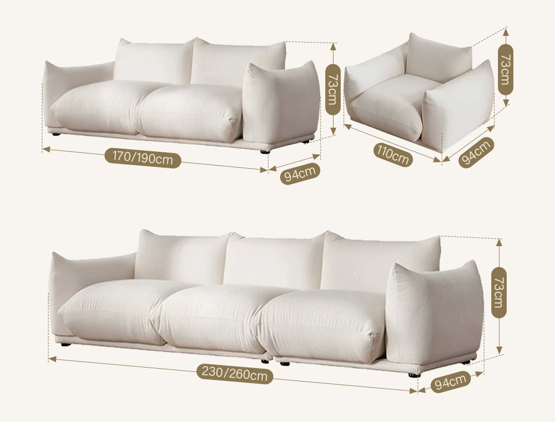 Isabella Two Seater, Three Seater Sofa, Boucle Or Velvet, White - Miola