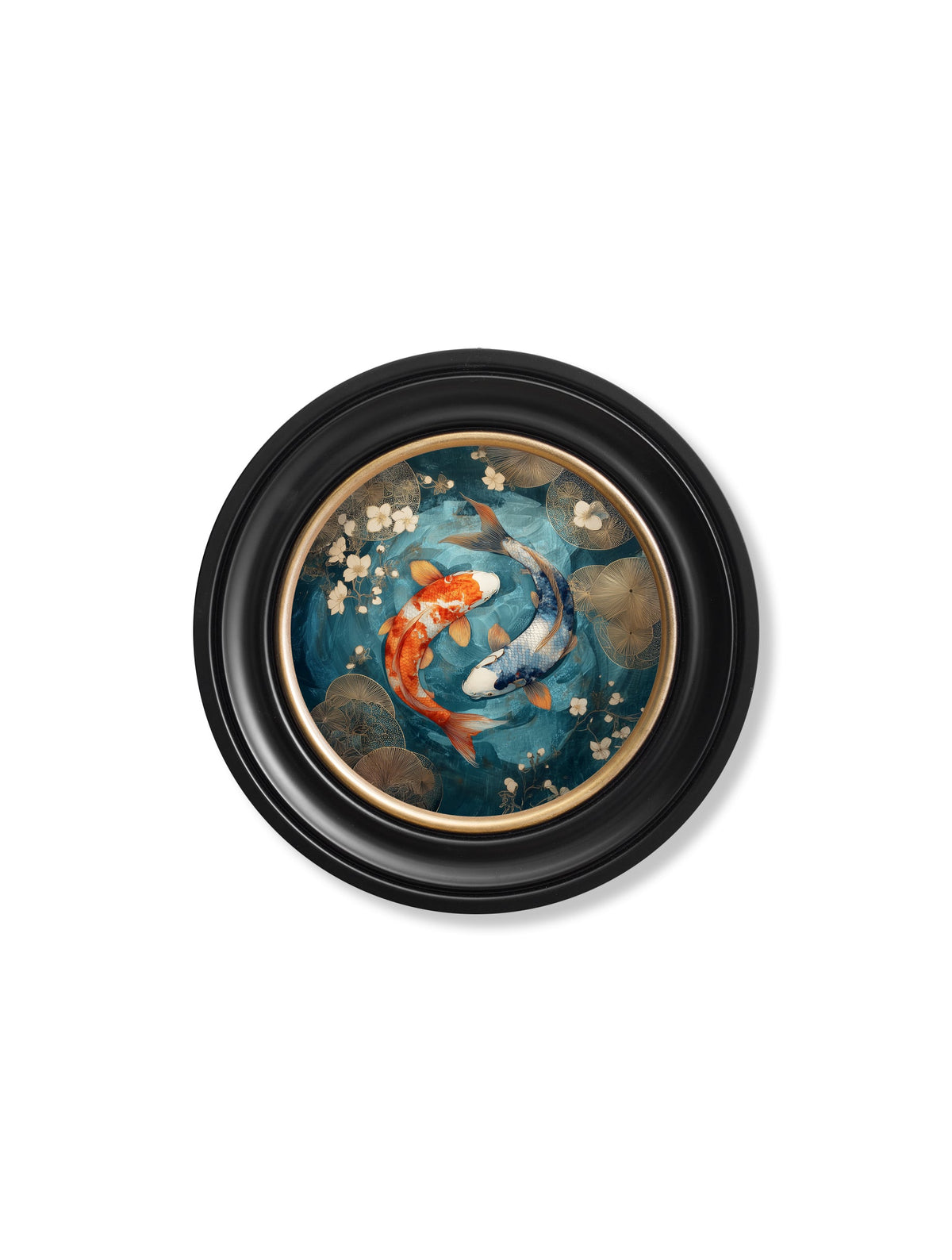 Japanese Koi Carp Dusk -  Oxford Round Frame
