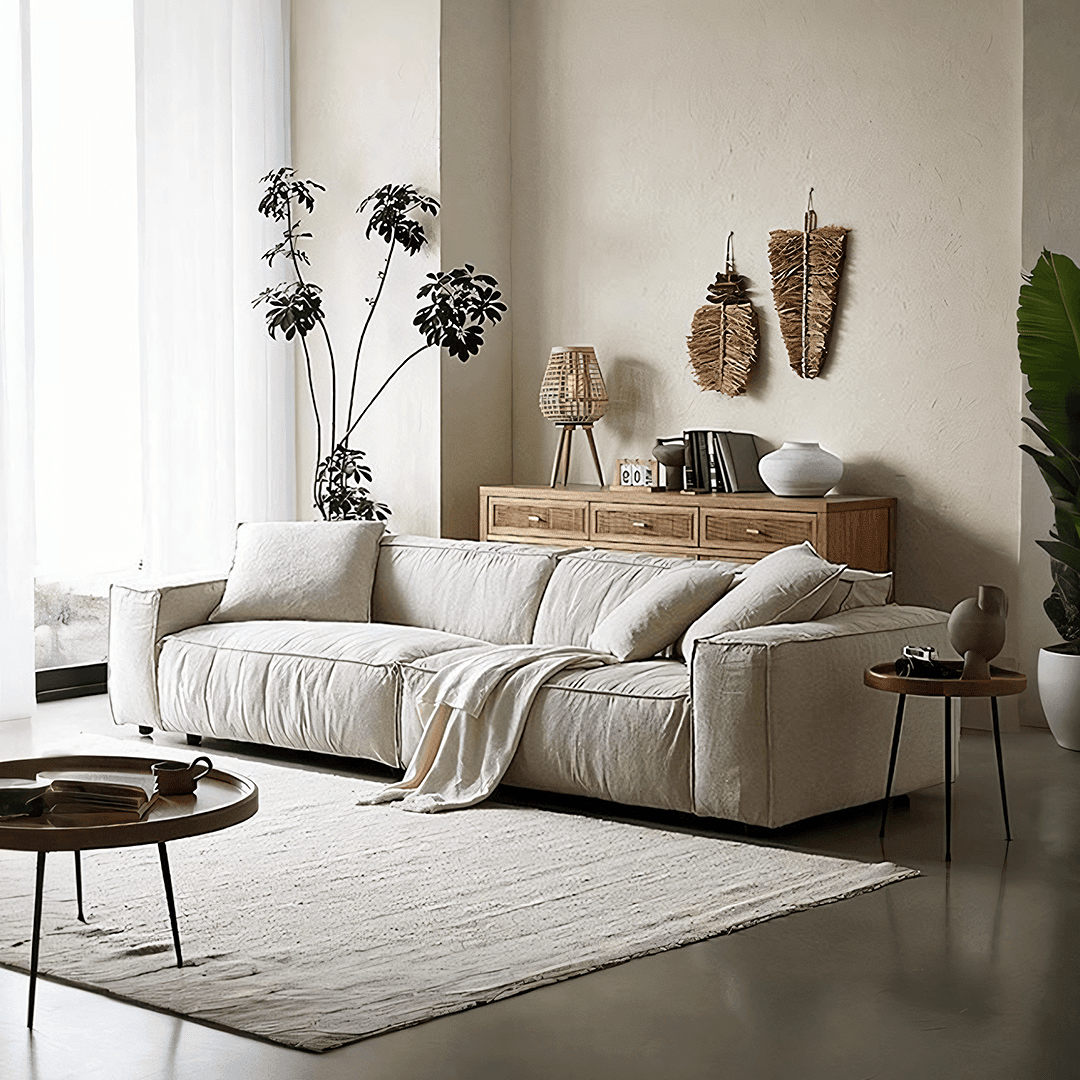 Jerome Three Seater Sofa, Modular Sofa, Cotton Linen - Miola