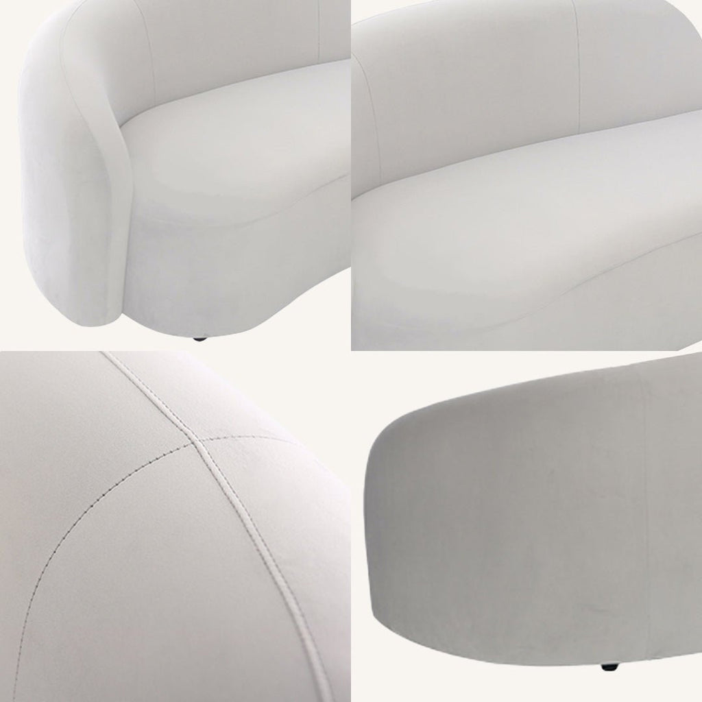 Julep Modern Curved Three Seater, Four Seater Sofa, Velvet - Miola