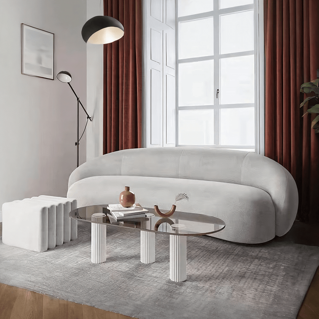 Julep Modern Curved Three Seater, Four Seater Sofa, Velvet - Miola
