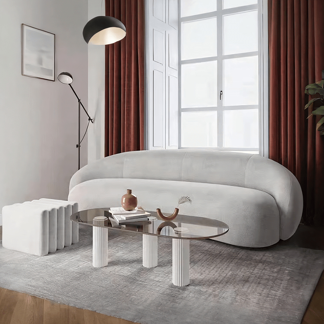 Julep Modern Curved Three Seater, Four Seater Sofa, Velvet - Miola