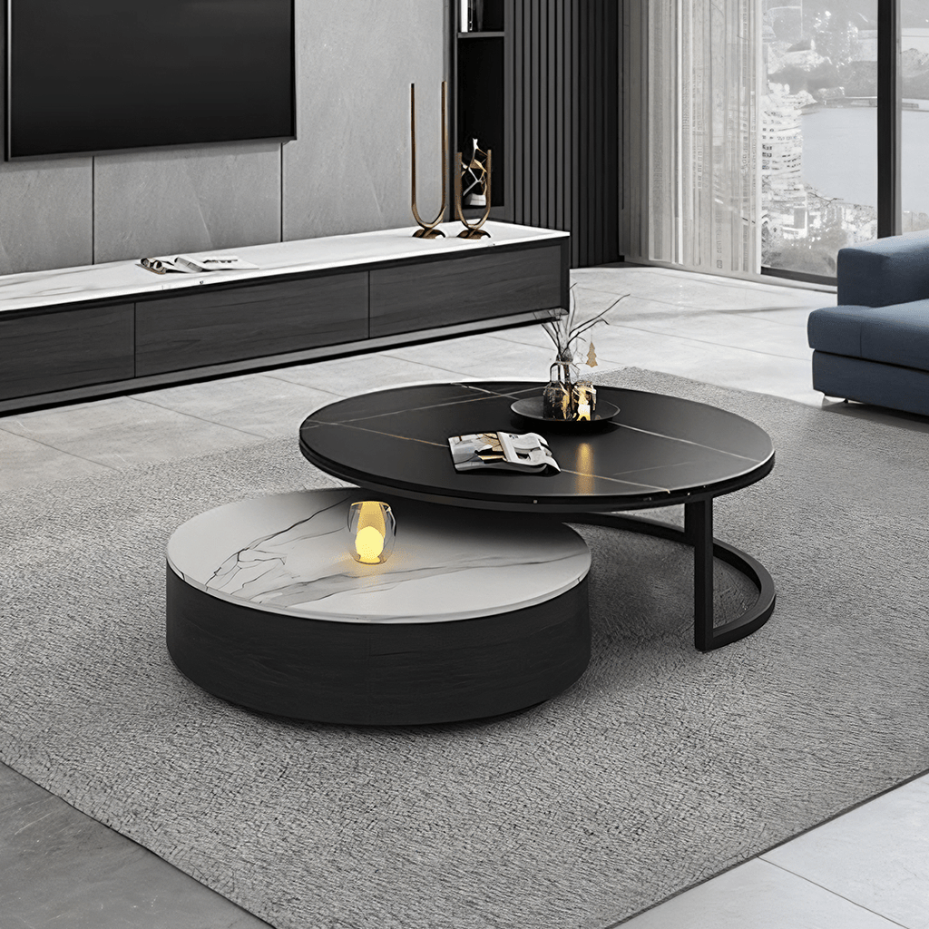 Kahoo Nesting Coffee Table, TV Stand, Sintered Stone - Miola