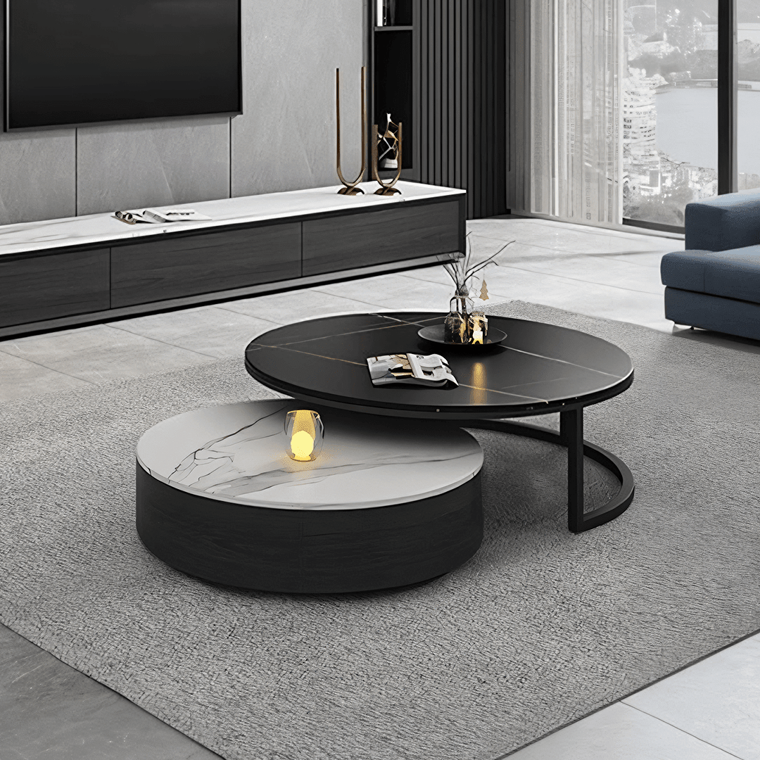 Kahoo Nesting Coffee Table, TV Stand, Sintered Stone - Miola