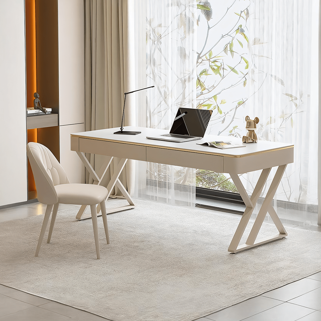 Versa Small Office Desk, Sintered Stone - Miola