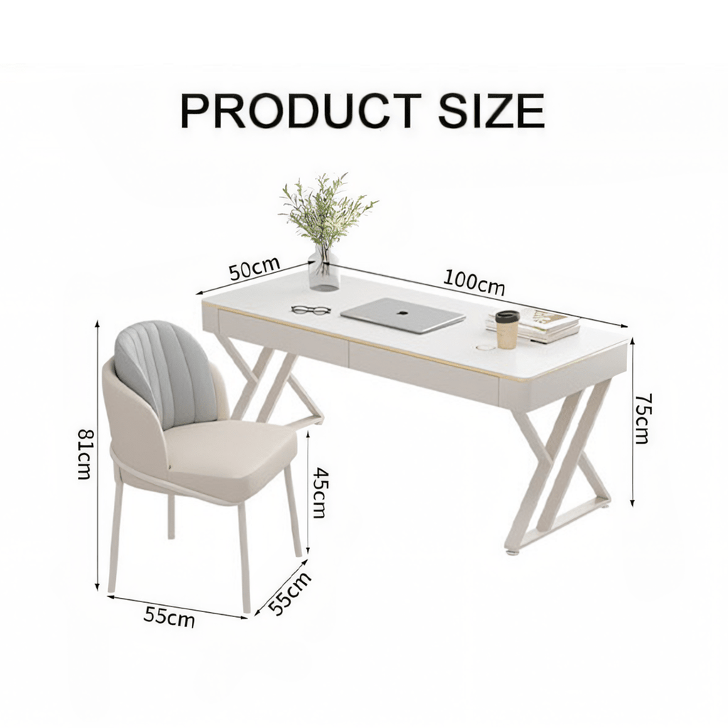Versa Small Office Desk, Sintered Stone - Miola