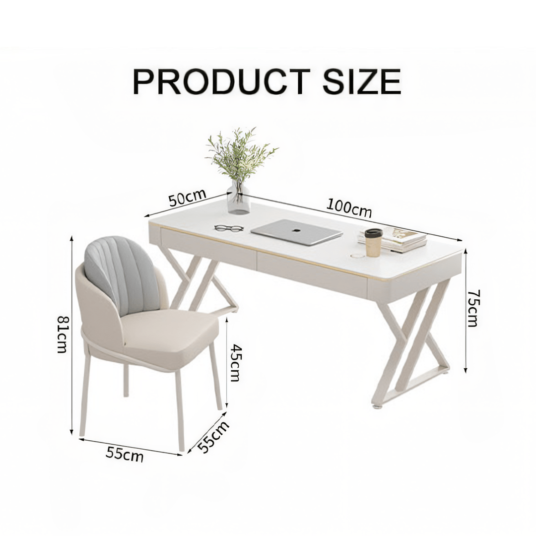 Versa Small Office Desk, Sintered Stone - Miola