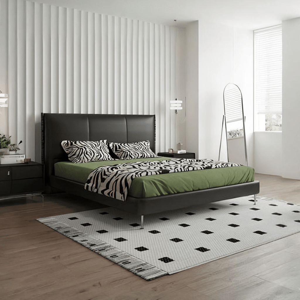 Kinza King Size / Super King Size Bed, Black - Miola