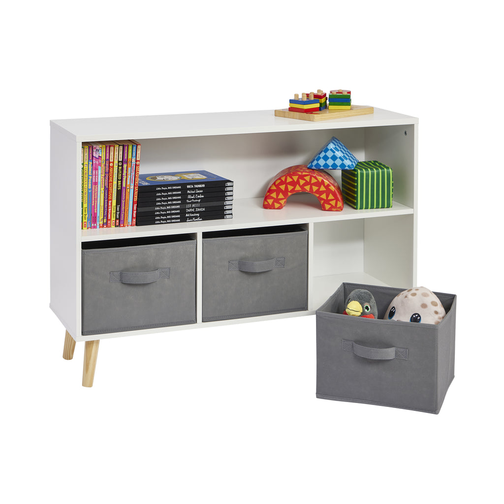 Storage Shelf and Fabric Storage Bins