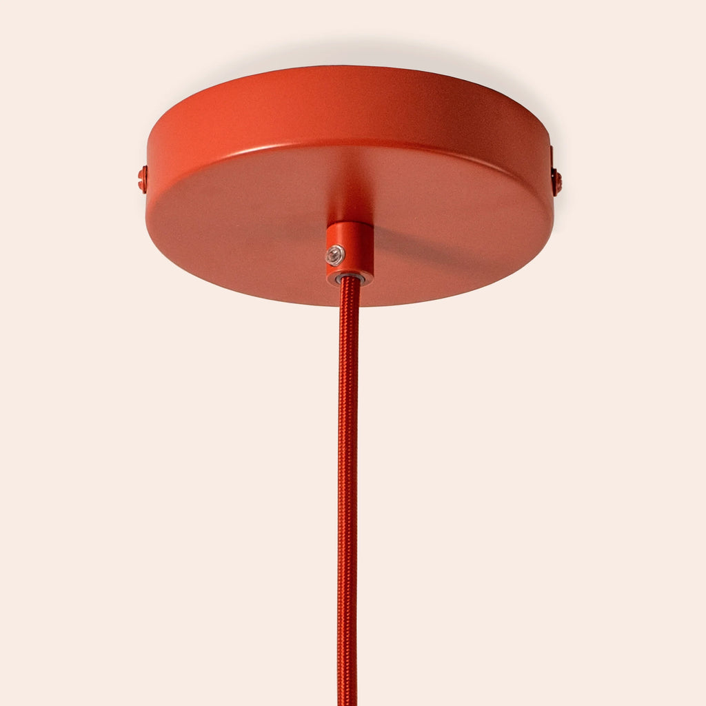 Burnt orange large pleat pendant ceiling light - Miola