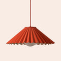 Burnt Orange Large Pleat Pendant Ceiling Light - Miola