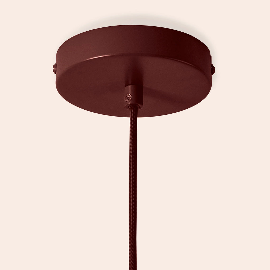 Burgundy large pleat pendant ceiling light - Miola