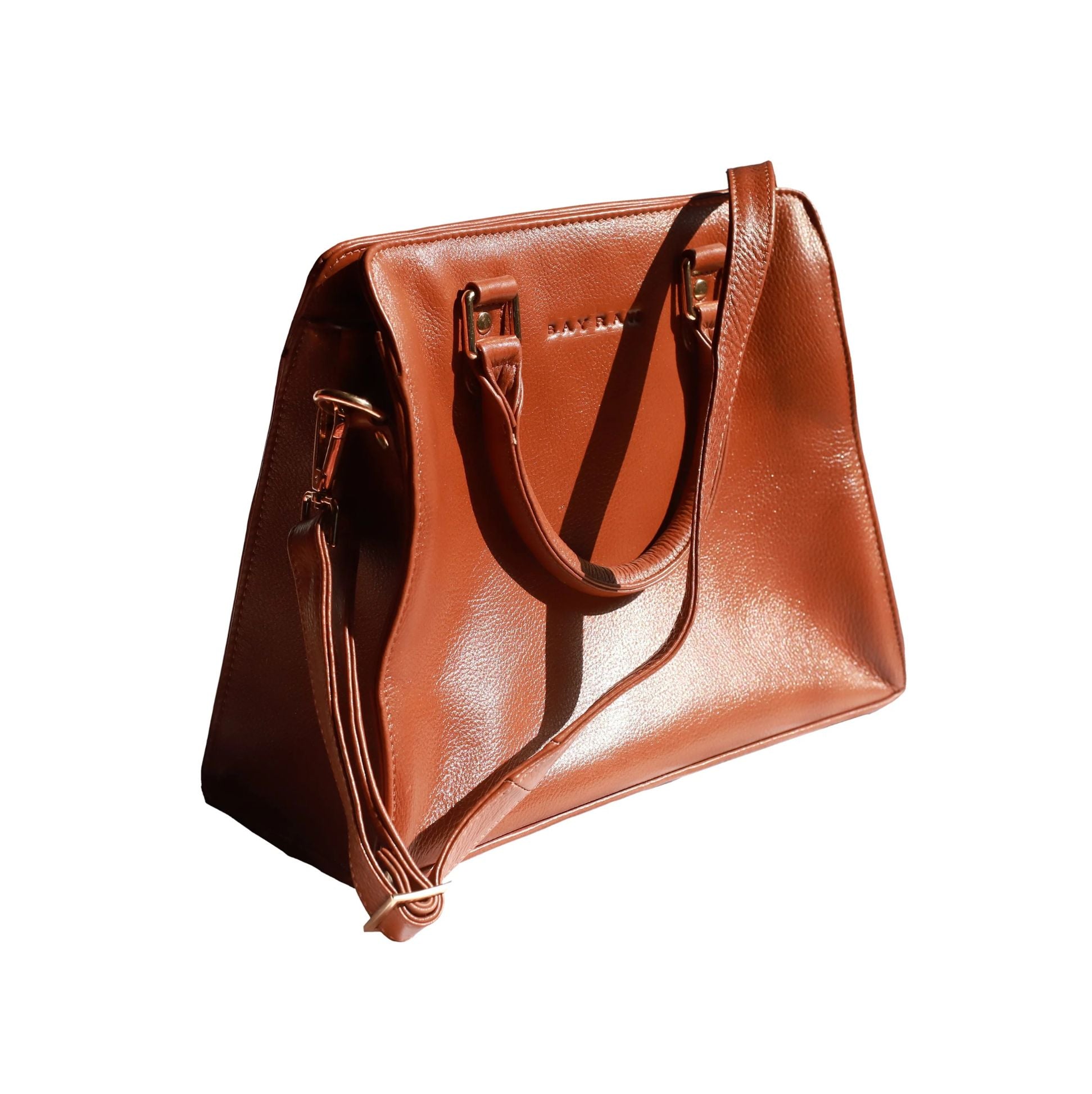 Leather Ziptop Handbag