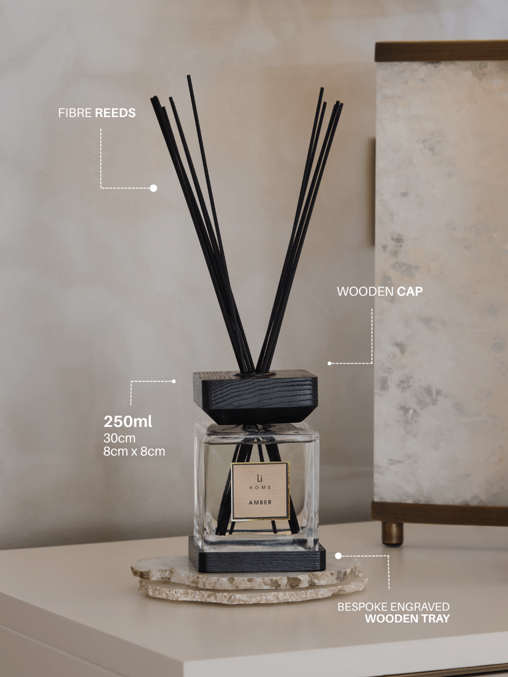 Luxury Square Diffuser - Amber - Miola