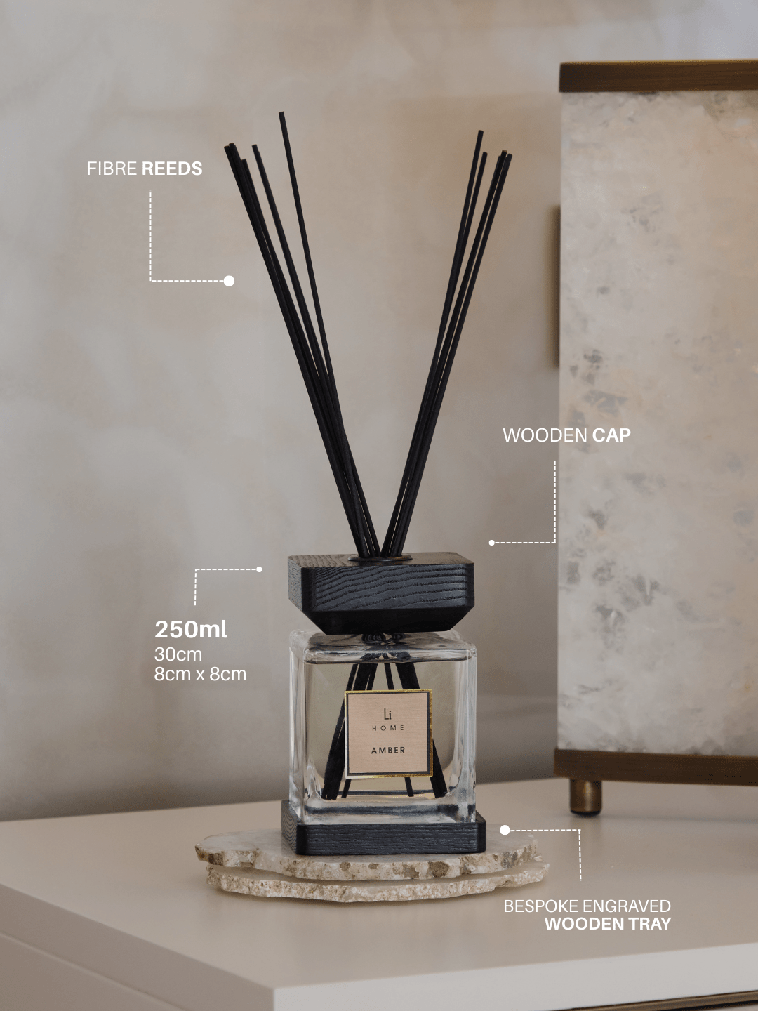 Luxury Square Diffuser - Amber - Miola