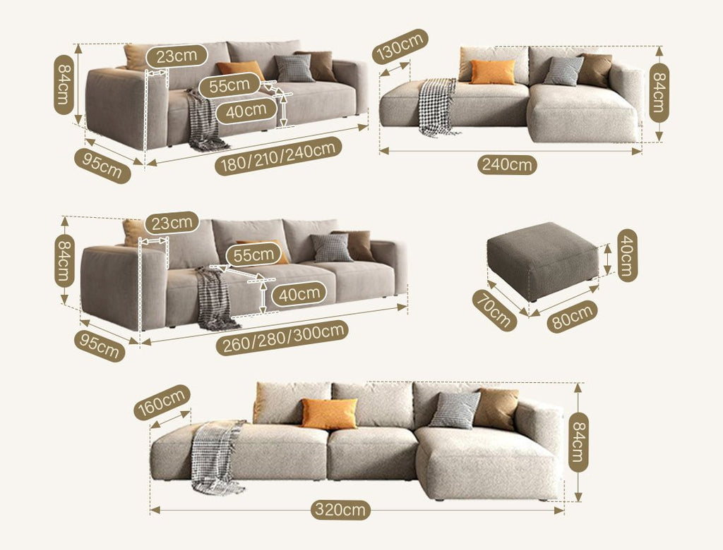Lionel Two Seater Sofa, Linen - Miola
