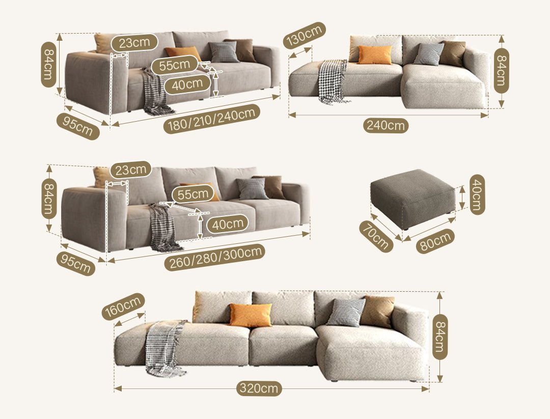 Lionel Two Seater Sofa, Linen - Miola