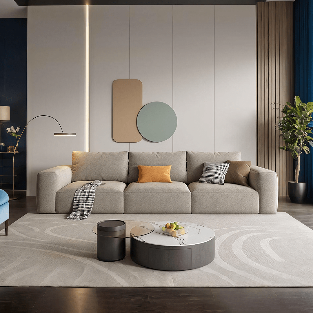 Lionel Three Seater Sofa, Linen - Miola
