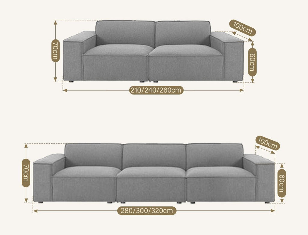 Lynnbrook Two Seater Sofa, Linen - Miola