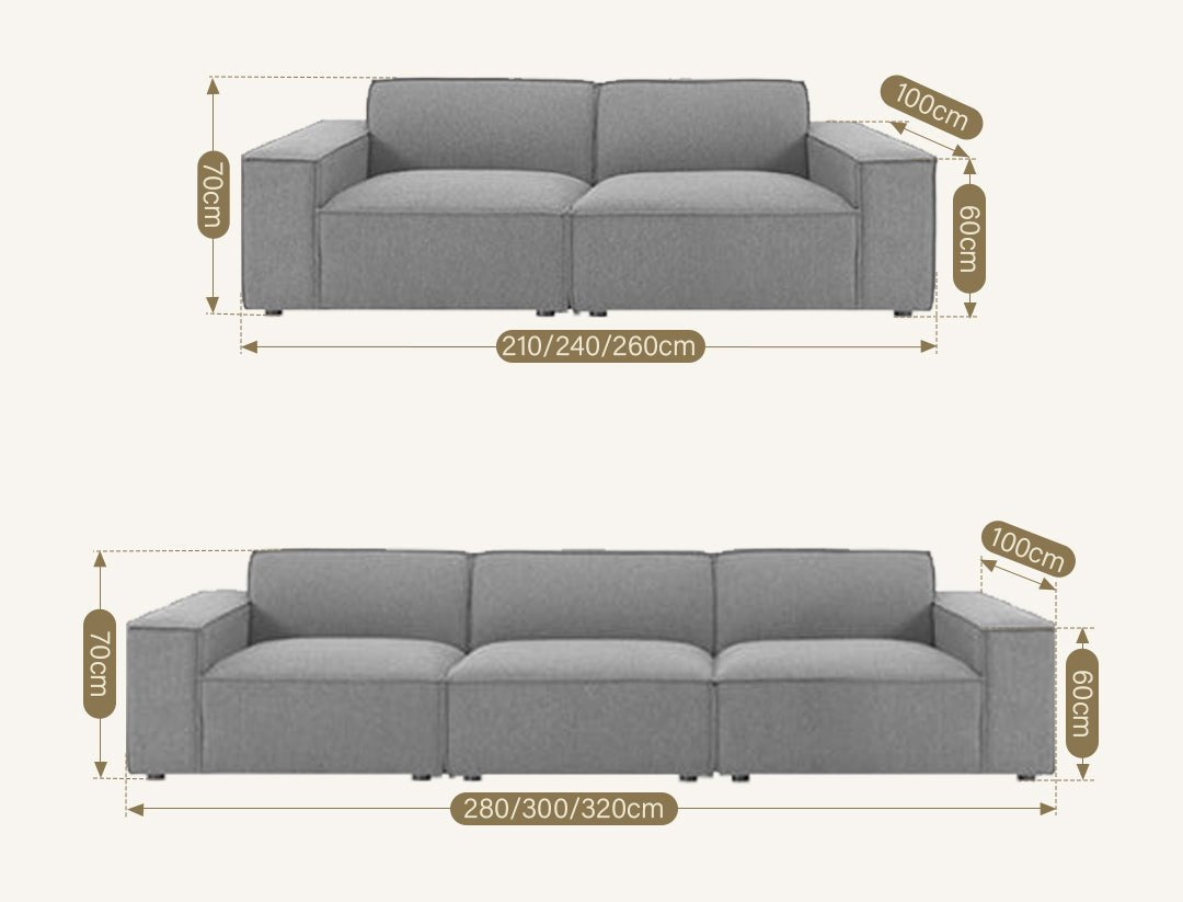 Lynnbrook Two Seater Sofa, Linen - Miola