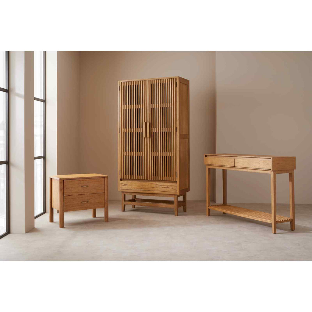 Melia Light Oak Wardrobe with Drawer - Miola
