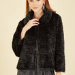 Load image into Gallery viewer, Black Faux Fur Short Jacket
