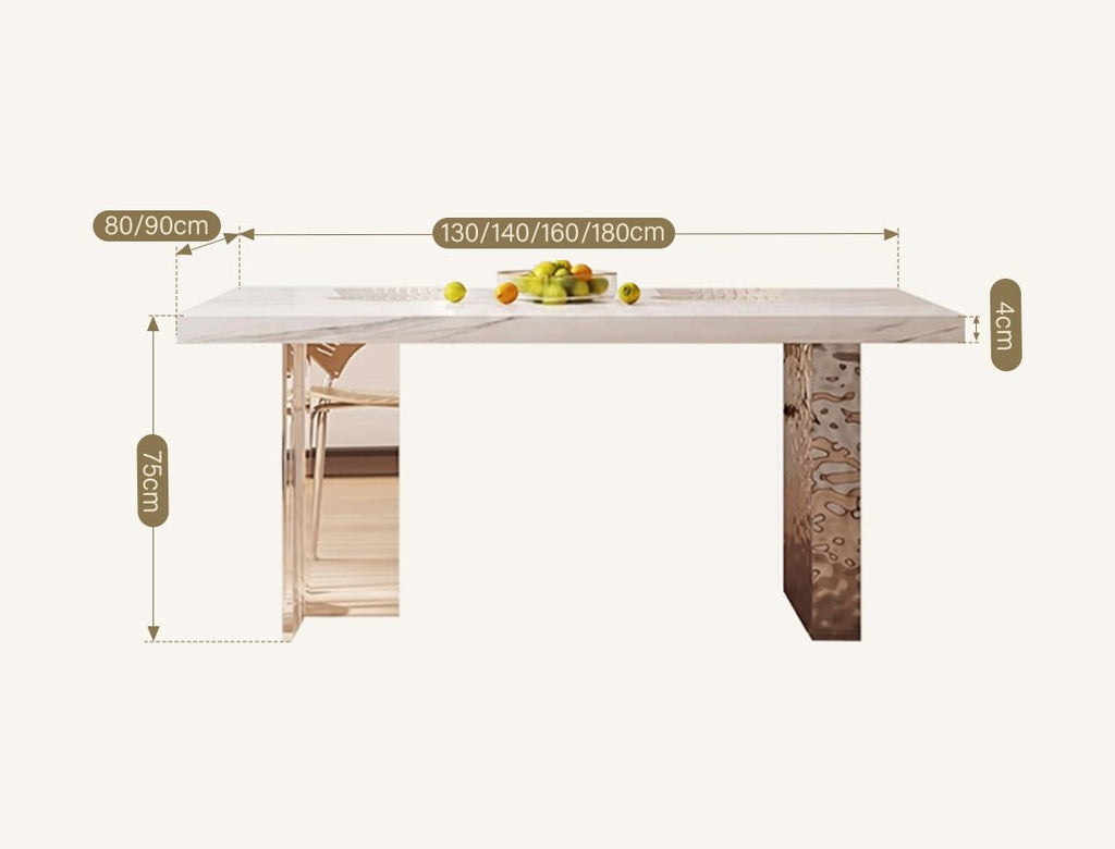 Madison Dining Table, White Sintered Stone & Acrylic - Miola