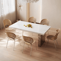 Madison Dining Table, White Sintered Stone & Acrylic - Miola
