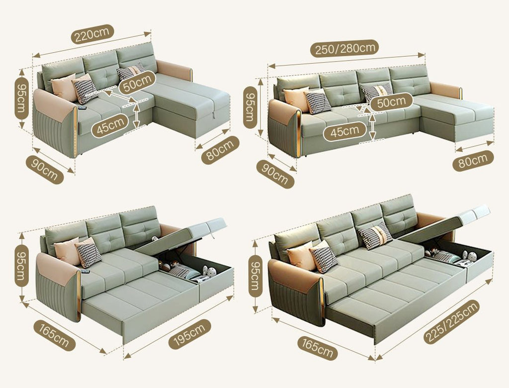 Malhotra L Shape Sofa Bed, Small Corner Sofa Bed - Miola