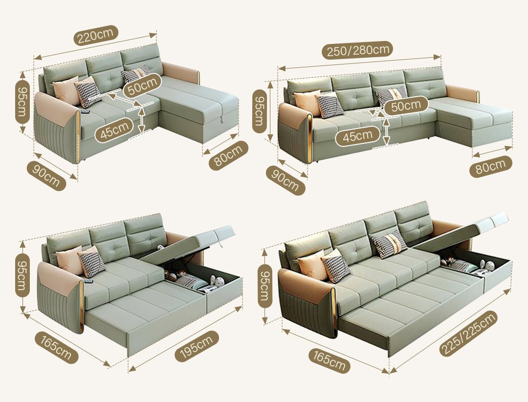 Malhotra L Shape Sofa Bed, Small Corner Sofa Bed - Miola