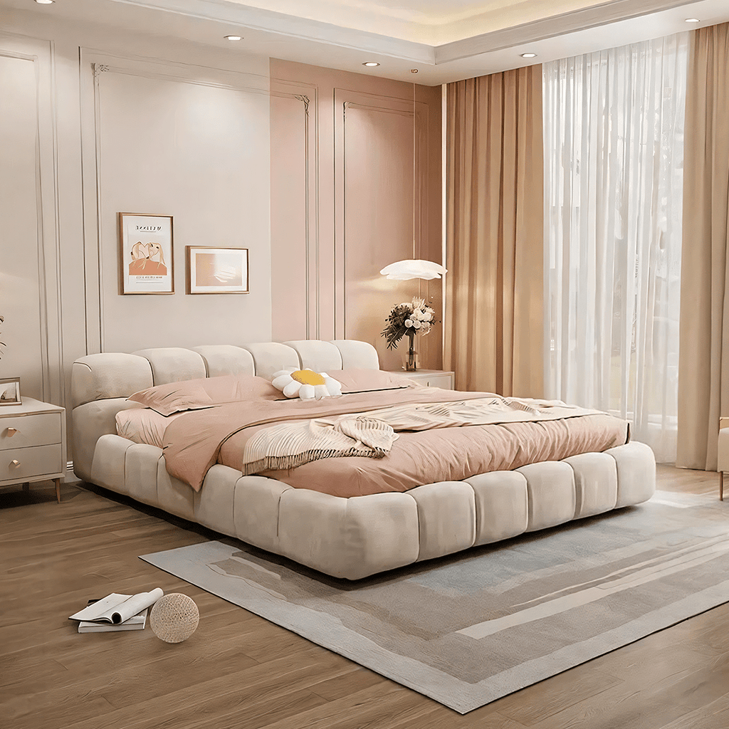 Mamie King Size Bed, More Sizes, Velvet With Storage, Gaslift - Miola